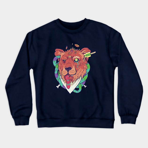 Lion, you so craaazy Crewneck Sweatshirt by Demented